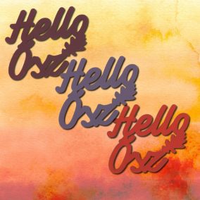   Bíbor "Hello Ősz" felirat színes 5x5,5cm 3db/csomag