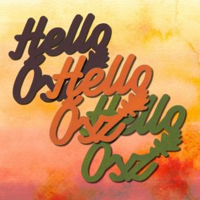   Föld "Hello Ősz" felirat színes 7,5x8,5cm 3db/csomag