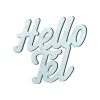 Kékezüst "Hello Tél" felirat színes 10x10cm
