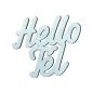 Kékezüst "Hello Tél" felirat színes 10x10cm