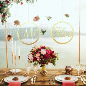 Mr&Mrs karika szett natúr 2db