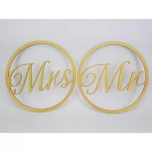 Mr&Mrs karika szett arany-metál 2db