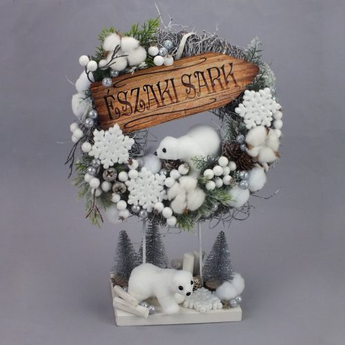 Nyomtatott dekorkarton - Északi sark útjelző 26cm