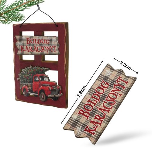 Nyomtatott dekorkarton - Karácsonyi szalag tábla - burberry 3db