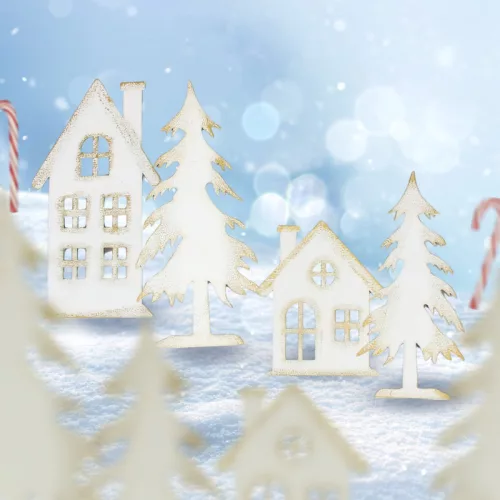 Natúr fa - Cédrus fenyő 2db/cs fehér-arany