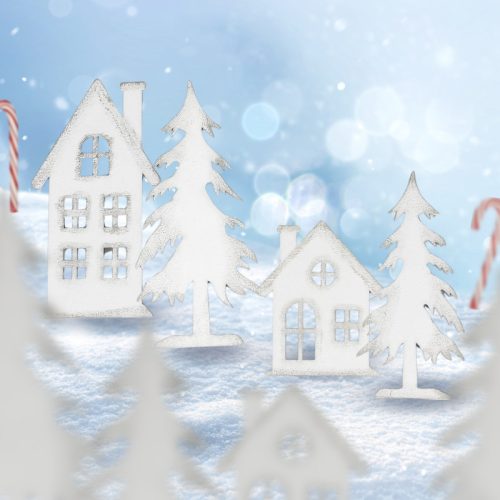 Natúr fa - Cédrus fenyő 2db/cs fehér-ezüst