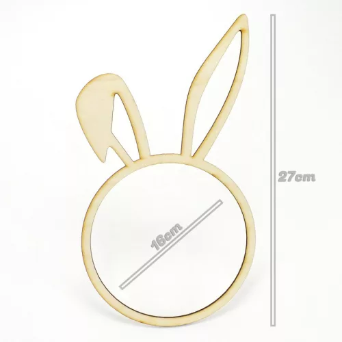 Natúr fa - Nyuszifüles fa karika 16cm