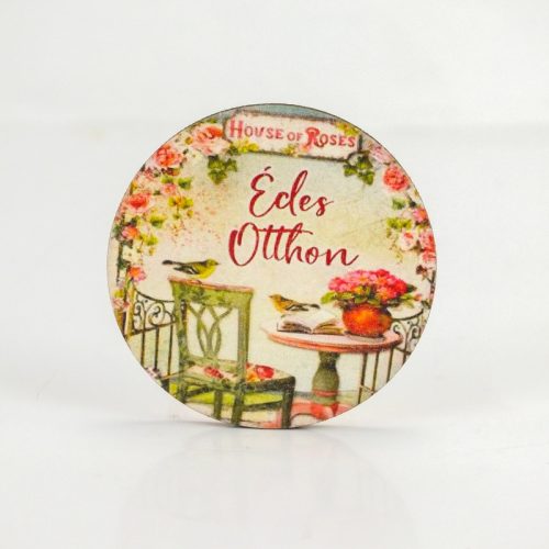 Nyomtatott fa tábla - Édes Otthon (House of roses) kör 1db