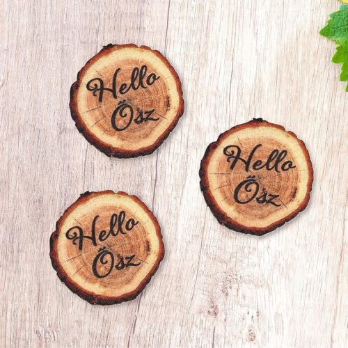 Nyomtatott dekorkarton - Hello Ősz fakorong 5db/csomag