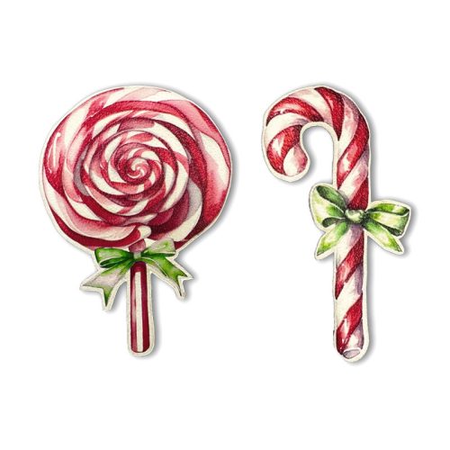 Nyomtatott dekorkarton - Karácsonyi nyalókák 2db