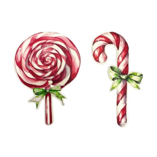 Nyomtatott dekorkarton - Karácsonyi nyalókák 2db