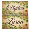 Nyomtatott fa tábla - Zárva-Nyitva - 2 oldalas 24,3x13cm