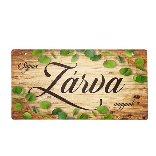 Nyomtatott fa tábla - Zárva-Nyitva - 2 oldalas 24,3x13cm