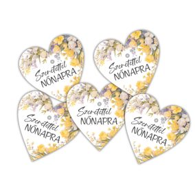  Nyomtatott fa tábla - Nőnapra - virágos 4cm 5db
