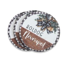 Nyomtatott fa tábla - B. Névnapot (Farmhouse) 3db/csomag