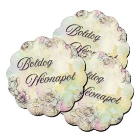   Nyomtatott fa tábla - Virágos tábla - B. névnapot 3db/csomag