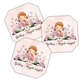 Nyomtatott fa tábla - Boldog anyák napját tábla 3db