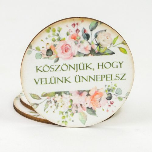 Nyomtatott dekorkarton - Köszönjük, hogy velünk ünnepelsz 2 soros 3db