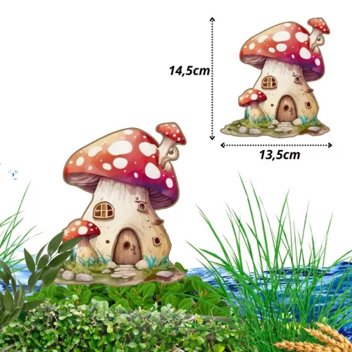 Nyomtatott dekorkarton - Piros gombaház