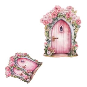   Nyomtatott dekorkarton - Tündérajtó Csipkerózsika kicsi  2db/csomag