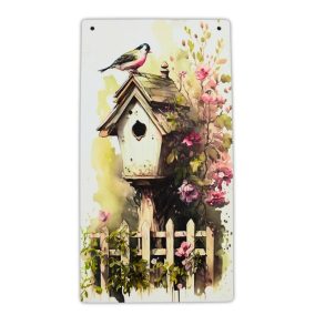   Nyomtatott fa tábla - Madáretető akasztós tábla 13x24,3cm