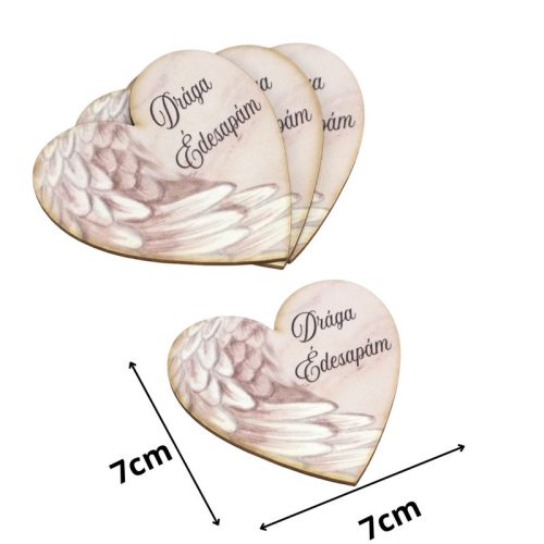 Nyomtatott dekorkarton - Drága Édesapám szív kegyelet 3db/csomag