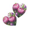 Nyomtatott fa tábla - Tulipános szív 10cm 2db/csomag