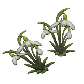 Nyomtatott dekorkarton - Hóvirág 2db