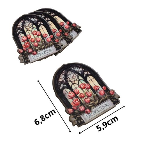 Nyomtatott dekorkarton - Emlékezünk tulipános ablak 3db/cs