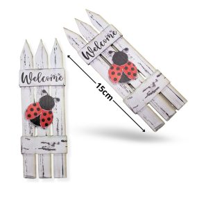   Nyomtatott dekorkarton - Fehér kerítés katicával 2db/csomag