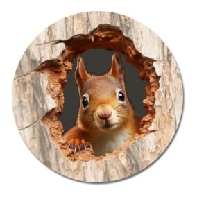   Nyomtatott fa tábla koszorú közép - Kíváncsi mókus 11,8