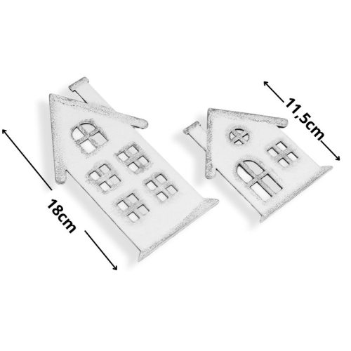 Natúr fa - Házikó szett 2db/cs fehér-ezüst