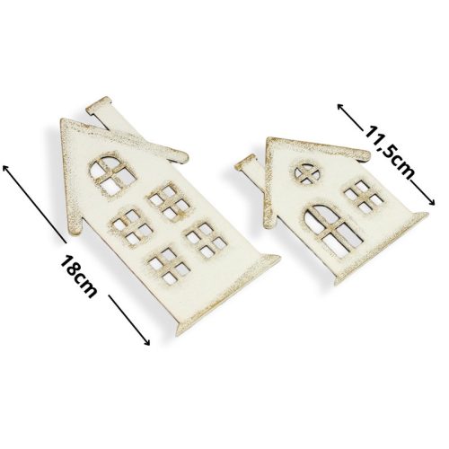 Natúr fa - Házikó szett 2db/cs fehér-arany