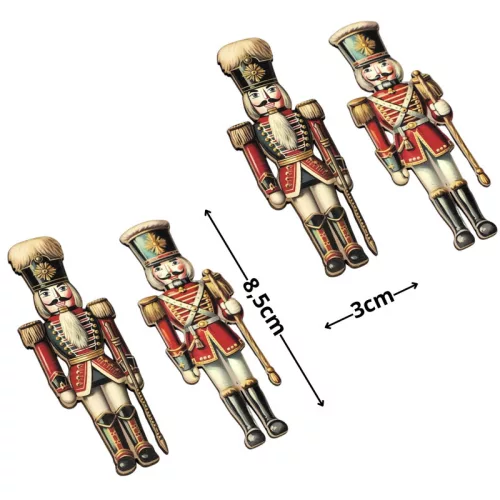 Nyomtatott dekorkarton - Diótörő 8,5cm 4db/cs