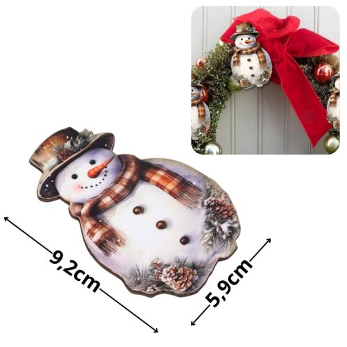 Nyomtatott dekorkarton - Hóember 3db/cs