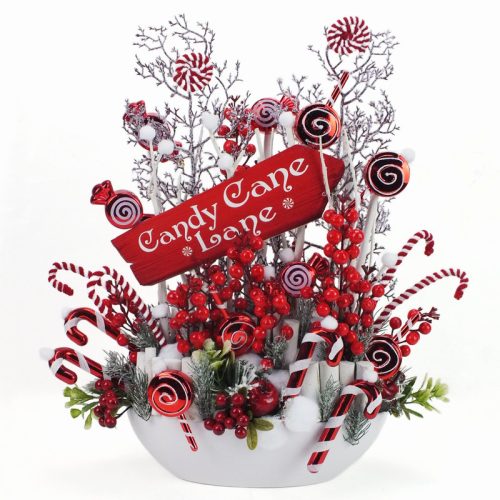 Nyomtatott dekorkarton - Candy Cane Lane útjelző 26cm