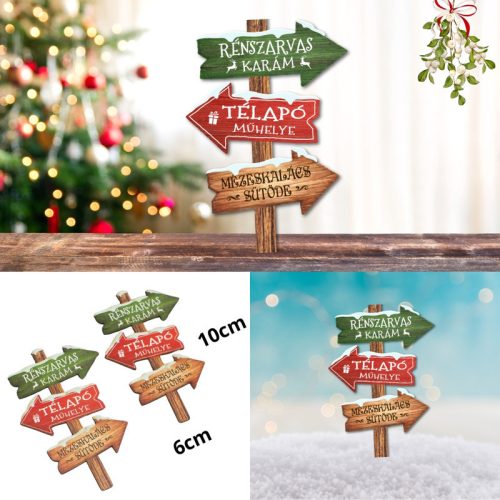 Nyomtatott dekorkarton - Karácsonyi útjelző tábla 2db