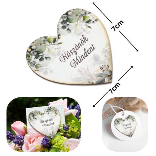 Nyomtatott dekorkarton - Köszönök mindent 3db/csomag