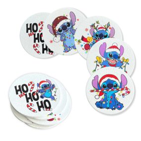 Nyomtatott fa tábla - Stitch karácsonyi szett 5db/csomag