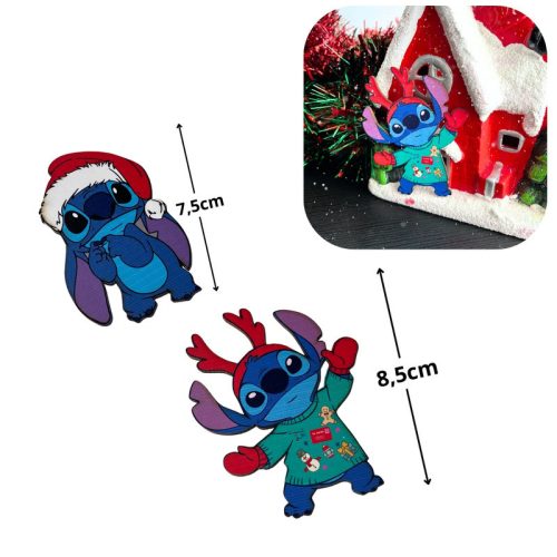Nyomtatott dekorkarton - Stitch karácsonyi figura 2db/csomag