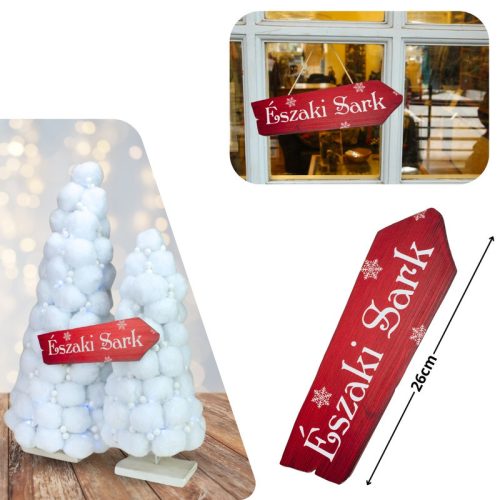 Nyomtatott dekorkarton - Északi sark útjelző 26cm