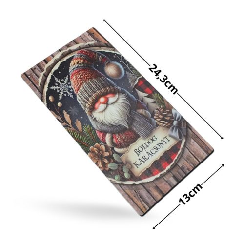 Nyomtatott fa tábla - Boldog karácsonyt 13x24,3cm