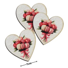   Nyomtatott dekorkarton - Szív táblák 3db/cs Macaron csokor