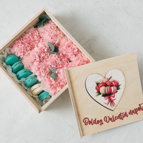 Nyomtatott dekorkarton - Szív táblák 3db/cs Macaron csokor