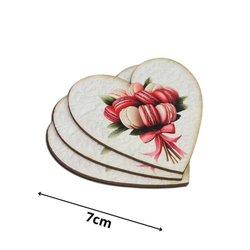Nyomtatott dekorkarton - Szív táblák 3db/cs Macaron csokor