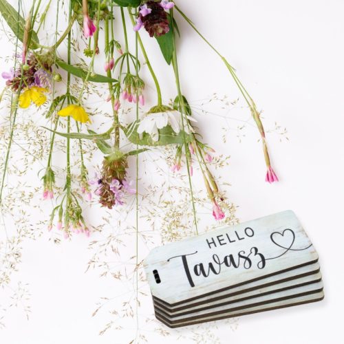 Nyomtatott dekorkarton - Hello Tavasz biléta 5db/csomag