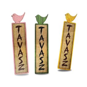   Nyomtatott dekorkarton - Tavasz tábla madárkával 3db/csomag