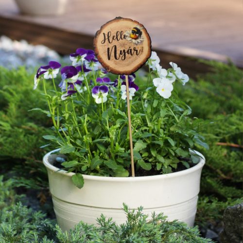 Nyomtatott dekorkarton - Hello Nyár faszelet méhecskés 5db/csomag