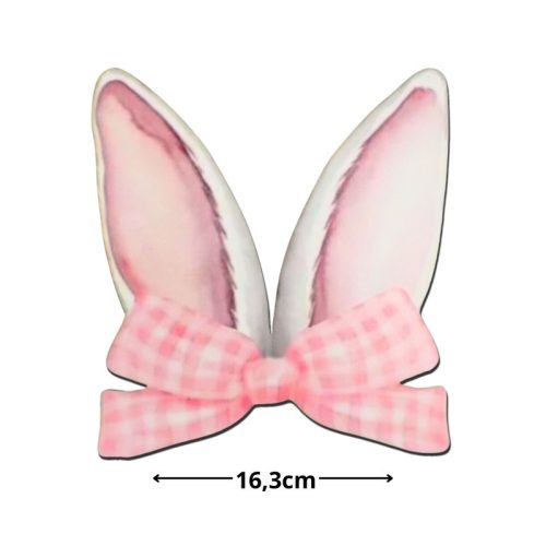 Nyomtatott dekorkarton - Nyuszifül rózsaszín 16x17cm