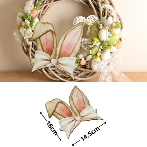 Nyomtatott dekorkarton - Nyuszifül natúr 14,5x16cm